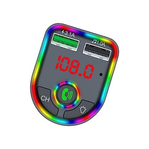 Çakmaklık RGB Işıklı Radyo MP3 Dönüştürücü Transmitter Bluetooth