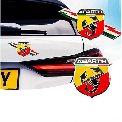 Fiat Abarth Logo 3D Abarth Amblem Aliminyum ��kartma Abarth Rozet 2 li Set
