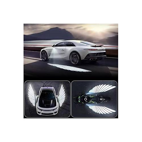Her Araca Uygun Melek Kanat LED Ayna Alt� I���� 12V 