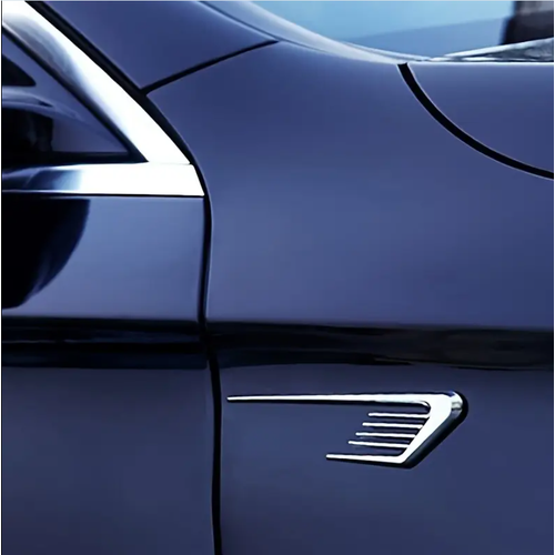 Araba Yan Amblem Motor Kaputu Havaland�rma S�slemesi Sticker Krom 30cm