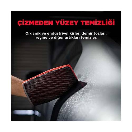 Y�zey Temizleyici Kil Eldiveni K�rm�z� Zift B�cek Re�ine Temizleyici 21X16 cm