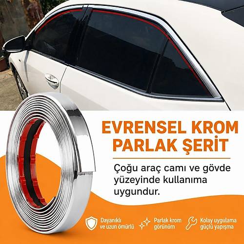 18mm 5 Metre Nikelalj Cam Fitili Krom Kap� Band� Nikelaj Kap� �erit 