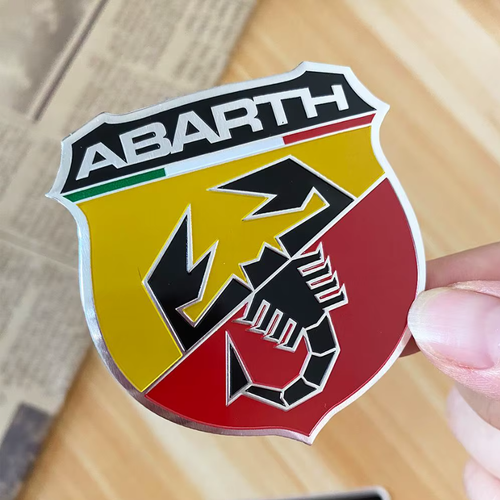 Fiat Abarth Logo 3D Al�minyum Abarth Logo Amblem ��kartma Rozet �thal 1. s�n�f
