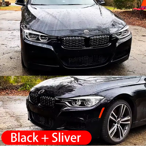 Bmw 3 Serisi F30 F31 F35 Uyumlu Diamond �n Panjur Izgara B�brek Piano Black ve  Krom 2012-2019
