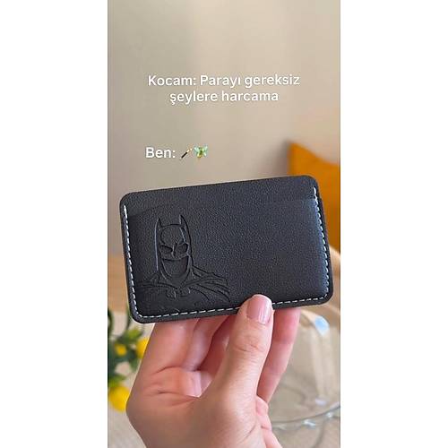 Batman Kimlik C�zdan Yarasa Kartl�k Hakiki Deri Hediyelik S�per Kahraman