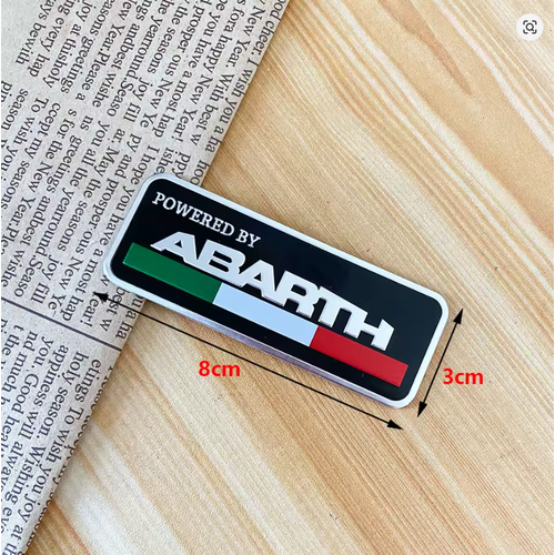 Fiat Abarth Logo 3D Al�minyum Etiket Abarth Amblem Rozet ��kartma 4 Par�a Set �thal