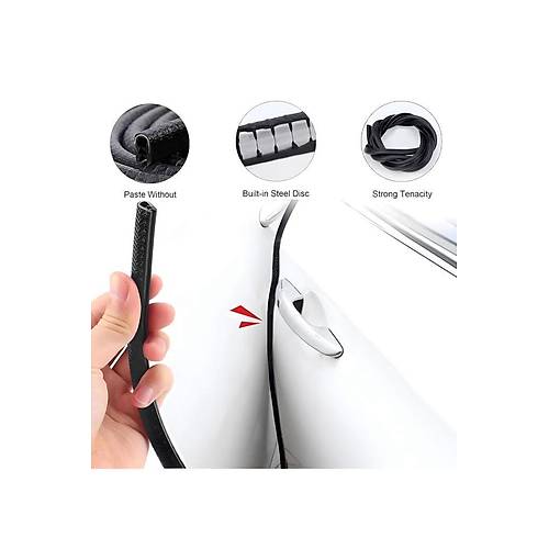 5 Metre Siyah Kap� Koruma Band� Araba Kenar Koruyucu Silikon Yap��kan Fitil �erit