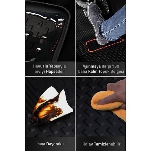 Volkswagen Jetta 2005-2010 Uyumlu 4.5D Premium Havuzlu Oto Paspas- Jetta
