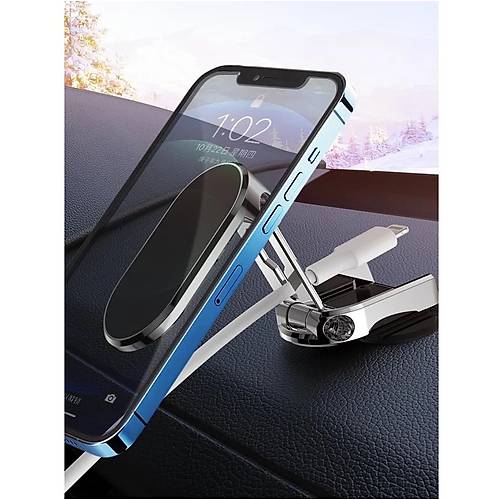 G�m�� Manyetik Katlanabilir Telefon Tutucu G��l� M�knat�s Metal Ara� Telefonu Tutucu