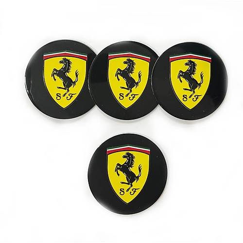 67mm Logo Jant G�be�i Armas� Sticker Ferrari 4 Adet 
