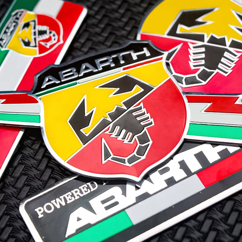 Fiat Abarth Logo 3D Al�minyum Abarth Logo Amblem ��kartma Rozet