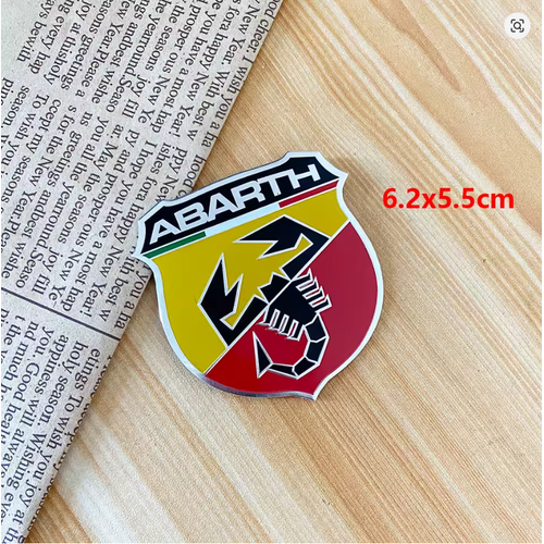 Fiat Abarth Logo 3D Al�minyum Etiket Abarth Amblem Rozet ��kartma 4 Par�a Set �thal