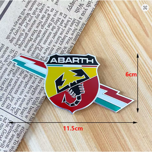 Fiat Abarth Logo 3D Al�minyum Etiket Abarth Amblem Rozet ��kartma 4 Par�a Set �thal