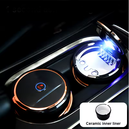 Araba Sigara K�ll�k Led I��kl� Kapakl� Porselen Ara� K�ll��� Gold