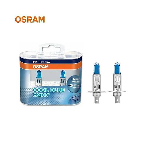 OSRAM H1 halojen ampul 5000K orijinal 12V Hyper mavi 55W