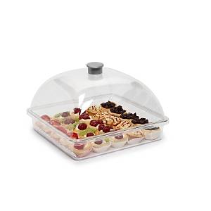 Kare  Pasta Kek Kab�  Tak�m Tepsi+Kapak �l��: 260x260x150H/mm