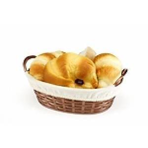 Has�r Desenli Ekmek Sepeti Oval  24 CM Bez Kaplamal�