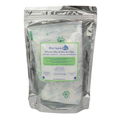 Marispacks 250 g silikajel nem alc paket  (nonwoven, metalize doypack ambalajda)