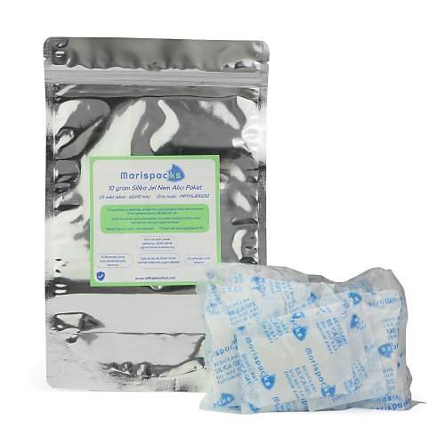 Marispacks 10 g silikajel nem alc paket (nonwoven, metalize doypack ambalajda)