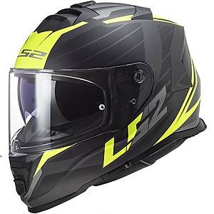 LS2 Storm Nerve Mat Siyah-Neon Sar� Motosiklet Kask�