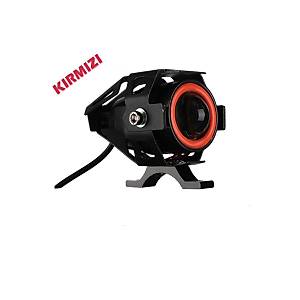 Motosiklet Sis Far� Angel K�rm�z� Ortas� Beyaz �akarl�