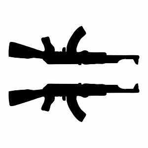 AK-47 Siyah Sa�-Sol Sticker Seti 14*4 CM