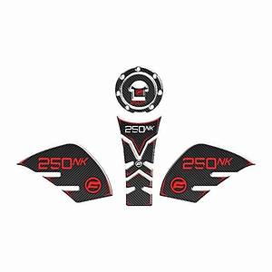 CF Moto NK 250 2018-2022 Uyumlu Tank Pad Set K�rm�z� - Karbon 