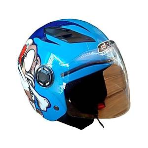 CRN Luck Boy - Mavi Desenli Yar�m �ocuk Kask�