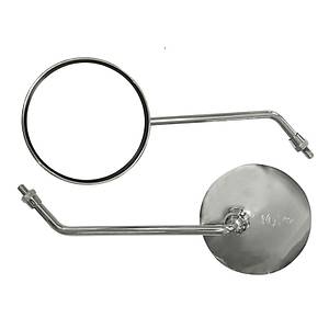 Scooter - Motosiklet 8 mm Yuvarlak Ayna Tak�m� Nikel 
