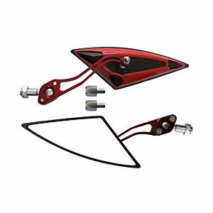 Motosiklet Ayna Tak�m� ��gen Model �niversal 8-10 MM Uyumlu K�rm�z�