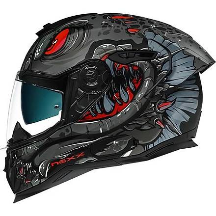 Nexx SX.100R Abisal Mat Siyah-Krmz Motosiklet Kask