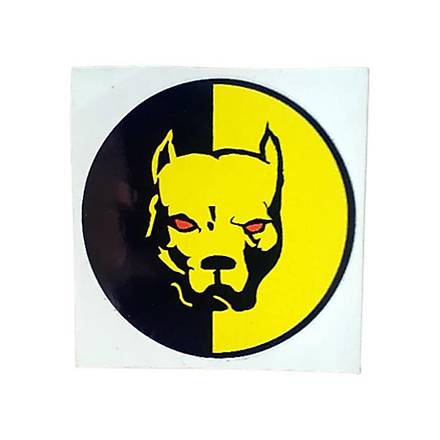 Pitbull Sarı - Siyah Sticker 11*11 cm