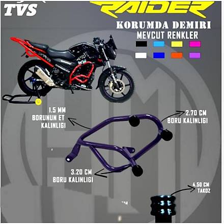 TVS Raider 125 l Koruma Demiri Krmz