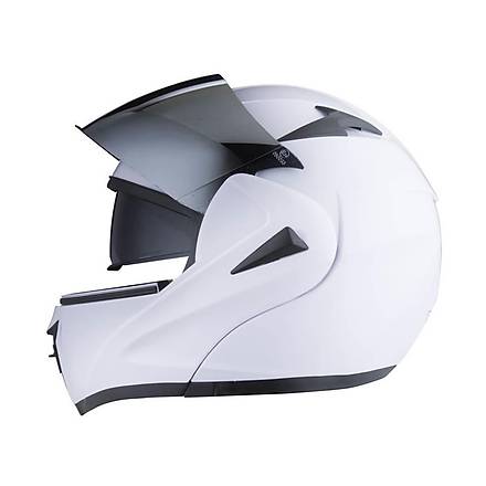 LS5 ene Alr Gne Vizrl Beyaz Motosiklet Kask MD808