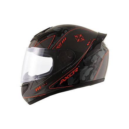 Axor Rage War-E Kask Athena Gri - Turuncu Motosiklet Kask