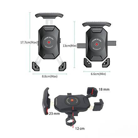 Knmaster TT-500 Titre�im �nleyicili Motosiklet Telefon Tutucu