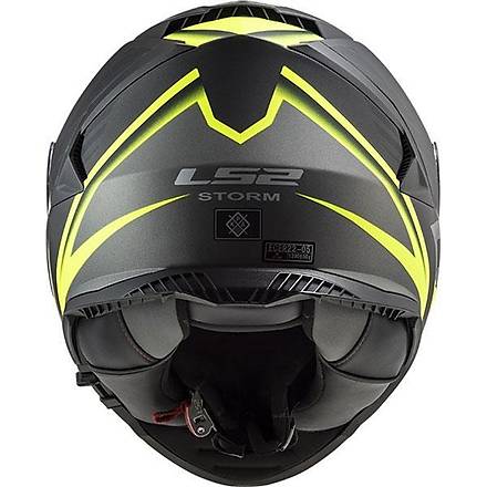 LS2 Storm Nerve Mat Siyah-Neon Sar Motosiklet Kask