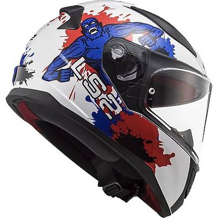 Ls2 Rapid Mini Monster Beyaz-Mavi ocuk Kask