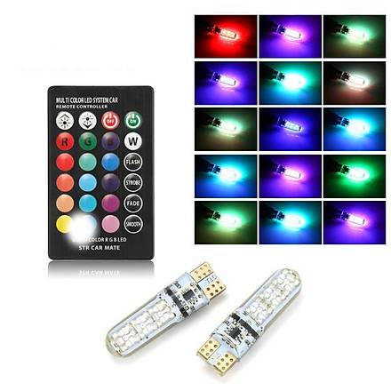 Kumandal T10 Park Ampulu 16 Renkli akarl Rgb Teknolojili 2 Adt