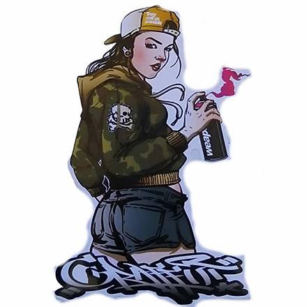 Paint Girl 1 Sticker  12x8