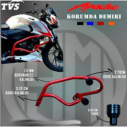 TVS Apache RTR 200 Koruma Demiri Krmz