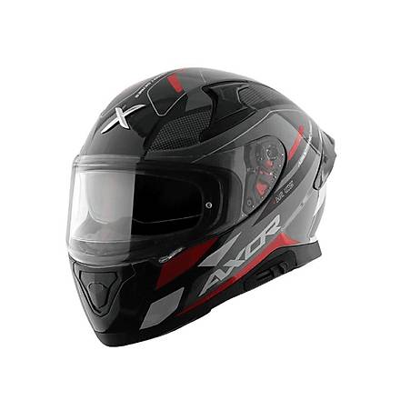 Axor Apex Turbine -KRG Motosiklet Kask ( Siyah Gri Krmz ) XL Beden