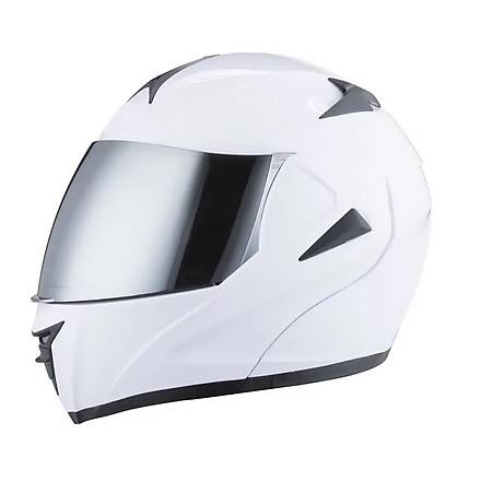 LS5 ene Alr Gne Vizrl Beyaz Motosiklet Kask MD808