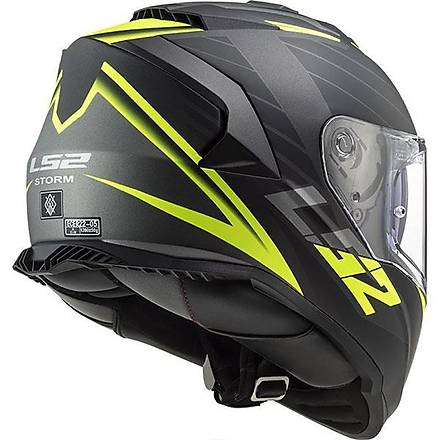 LS2 Storm Nerve Mat Siyah-Neon Sar Motosiklet Kask