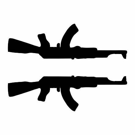 AK-47 Siyah Sa-Sol Sticker Seti 14*4 CM