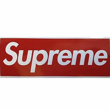 SUPREME Krmz Beyaz Sticker