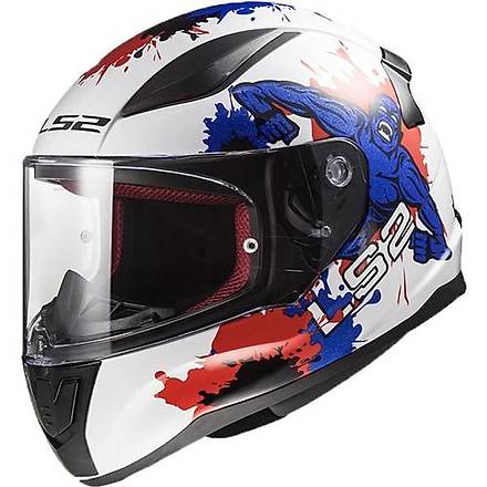Ls2 Rapid Mini Monster Beyaz-Mavi ocuk Kask