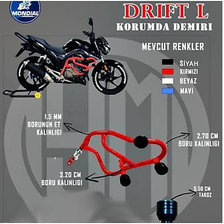 Mondial Drift L 125 l Koruma Demiri Krmz