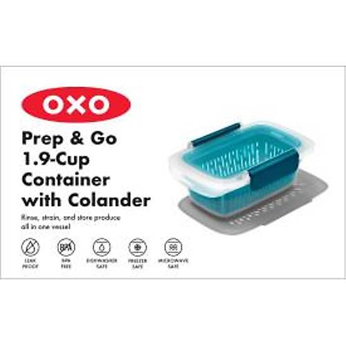 OXO GG Prep & Go Sızdırmaz Süzgeçli Saklama Kabı 0,45 L