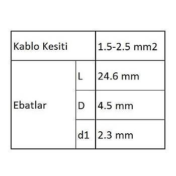 GBY252 Ek Muf zoleli Kablo Ucu 20 Adet